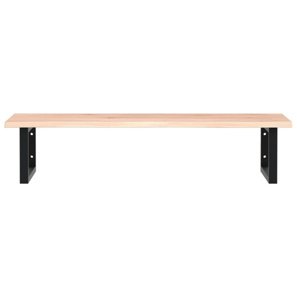 Estante de lavabo de pared de acero y madera maciza de roble M 4