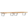 Estante de lavabo de pared acero y madera maciza de acacia 2