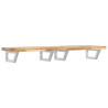 Estante de lavabo de pared acero y madera maciza de acacia 2