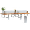 Estante de lavabo de pared acero y madera maciza de acacia 1