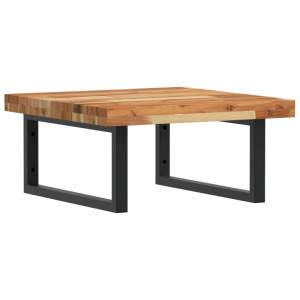 Estante de lavabo de pared acero y madera maciza de acacia H