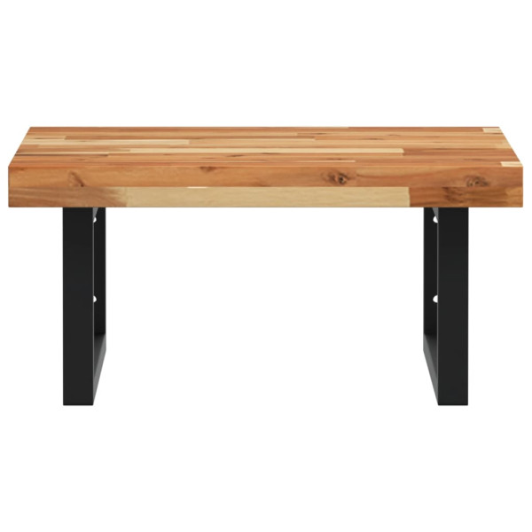 Estante de lavabo de pared acero y madera maciza de acacia M 4