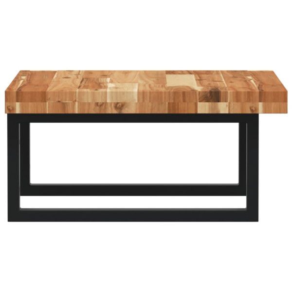 Estante de lavabo de pared acero y madera maciza de acacia M 5