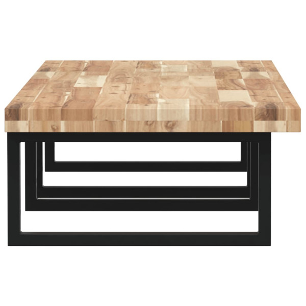 Estante de lavabo de pared acero y madera maciza de acacia M 5