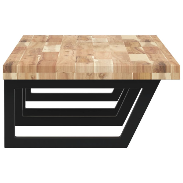 Prateleira para lavatório de parede em aço e madeira maciça de acácia M 5