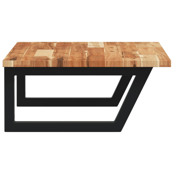 Estante de lavabo de pared acero y madera maciza de acacia M 5