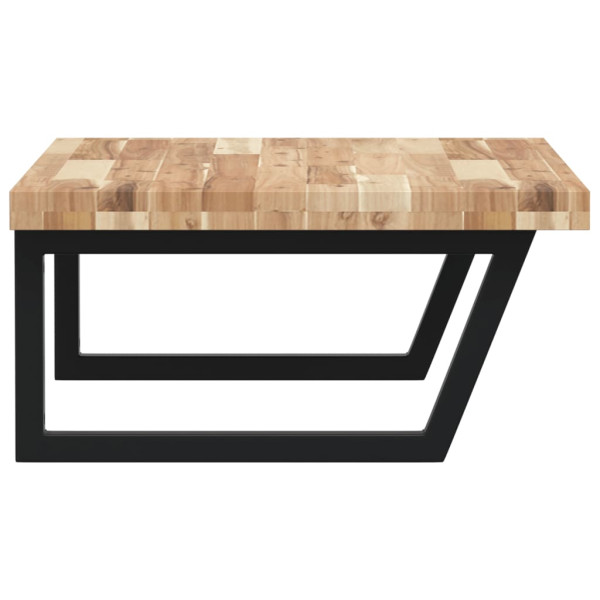 Prateleira para lavatório de parede em aço e madeira maciça de acácia M 5