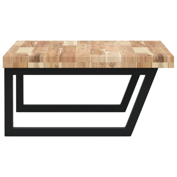 Prateleira para lavatório de parede em aço e madeira maciça de acácia M 5