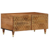 Mesa de centro de madera maciza de mango 80x50x40 cm 1