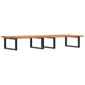 Estante de lavabo de pared acero y madera maciza de acacia H