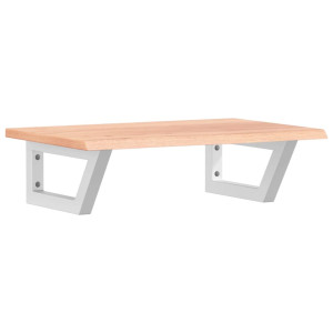 Estante de lavabo de pared de acero y madera maciza de roble H
