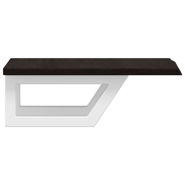 Estante de lavabo de pared de acero y madera maciza de roble M 5