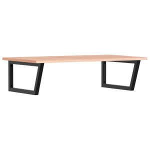 Estante de lavabo de pared de acero y madera maciza de roble H