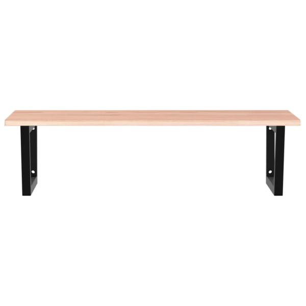 Estante de lavabo de pared de acero y madera maciza de roble M 4