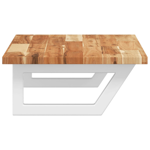 Estante de lavabo de pared acero y madera maciza de acacia M 5