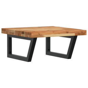 Estante de lavabo de pared acero y madera maciza de acacia H