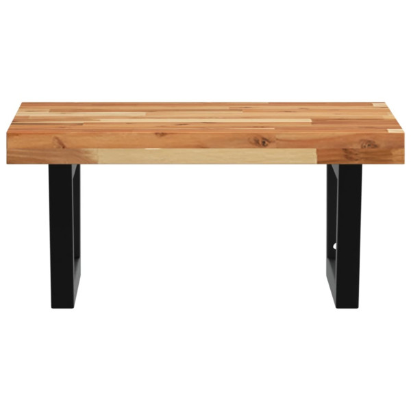 Estante de lavabo de pared acero y madera maciza de acacia M 4