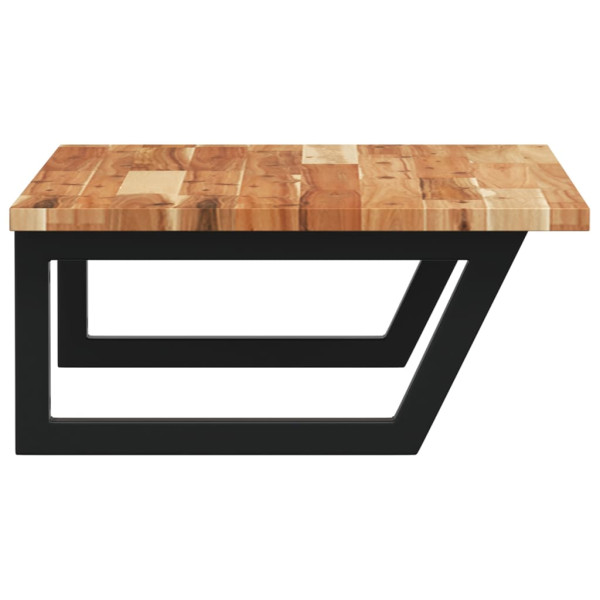 Estante de lavabo de pared acero y madera maciza de acacia M 5