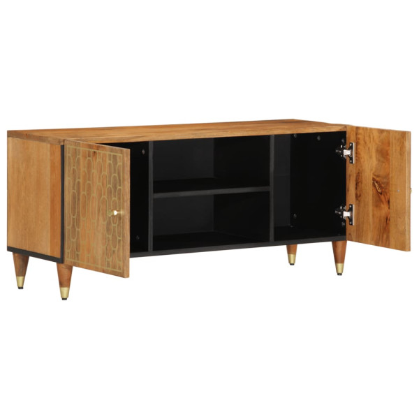 Mueble de TV madera maciza de mango 105x33x46 cm M 3