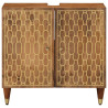Armario de lavabo para baño madera maciza de mango 62x33x58 cm 2