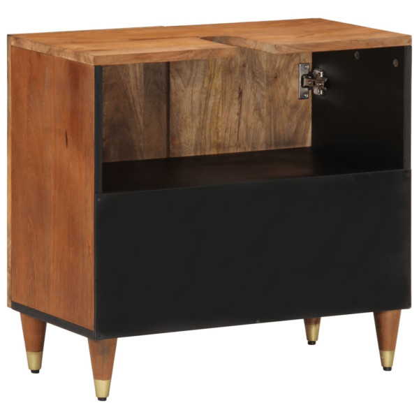 Armario de lavabo para baño madera maciza de mango 62x33x58 cm M 5