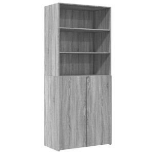 Aparador de madera de ingeniería gris Sonoma 80x42.5x185 cm H