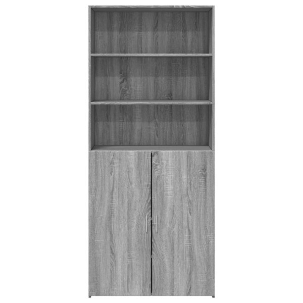 Aparador de madera de ingeniería gris Sonoma 80x42.5x185 cm M 4