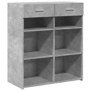Aparador de madera contrachapada gris hormigón 80x42.5x93 cm H