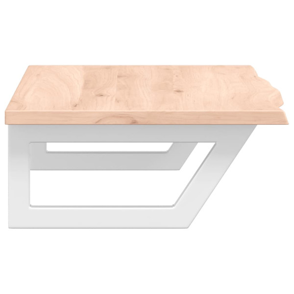 Estante de lavabo de pared de acero y madera maciza de roble M 5