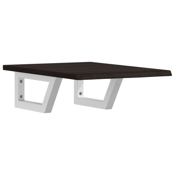 Estante de lavabo de pared de acero y madera maciza de roble M 2