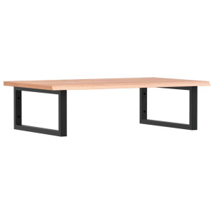 Estante de lavabo de pared de acero y madera maciza de roble H