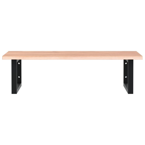 Estante de lavabo de pared de acero y madera maciza de roble M 4