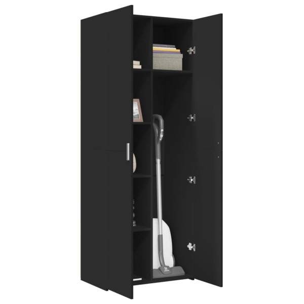 Aparador alto madera de ingeniería negro 70x42.5x185 cm M 3