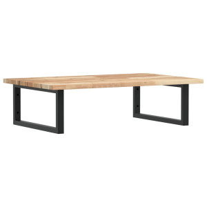 Estante de lavabo de pared acero y madera maciza de acacia H