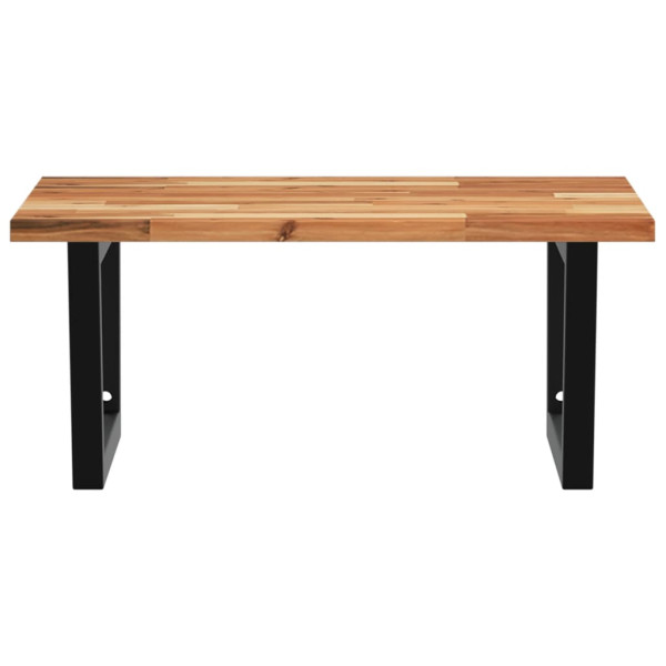 Prateleira para lavatório de parede em aço e madeira maciça de acácia M 4