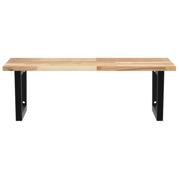 Estante de lavabo de pared acero y madera maciza de acacia M 4