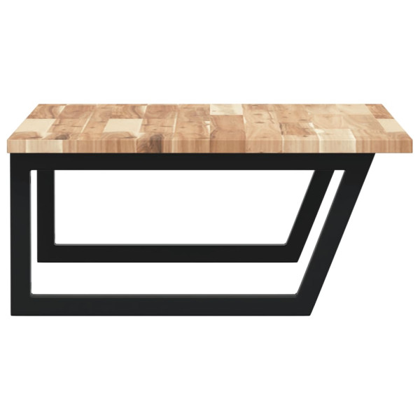 Estante de lavabo de pared acero y madera maciza de acacia M 5