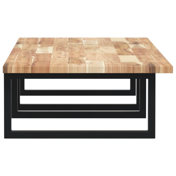 Prateleira de parede p/ lavatório aço/madeira de acácia maciça M 5