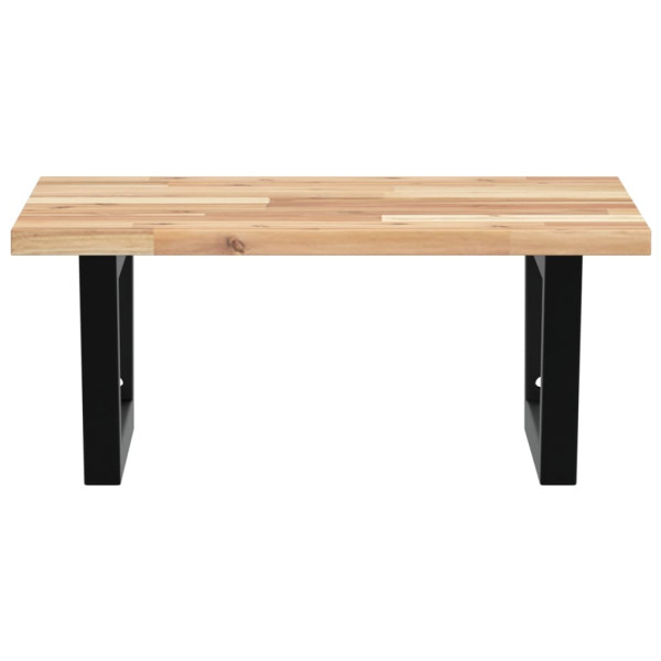 Estante de lavabo de pared acero y madera maciza de acacia M 4