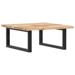 Estante de lavabo de pared acero y madera maciza de acacia H