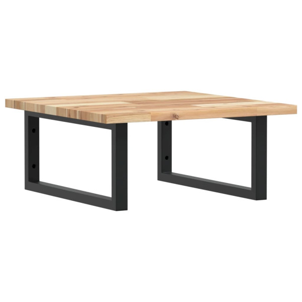 Estante de lavabo de pared acero y madera maciza de acacia M 2