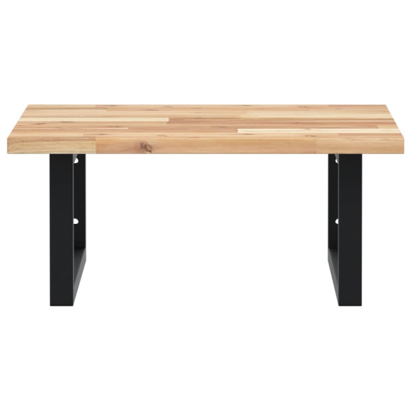 Estante de lavabo de pared acero y madera maciza de acacia M 4