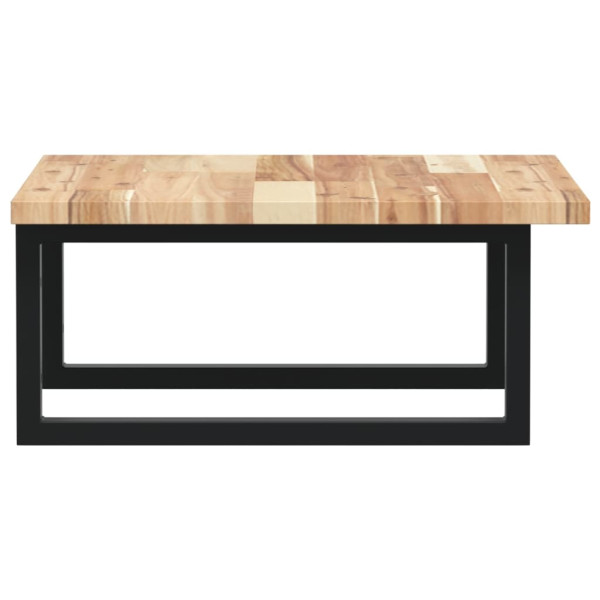 Estante de lavabo de pared acero y madera maciza de acacia M 5