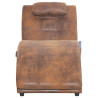 Chaise longue massagem c/ almofada camurça artificial castanho 5