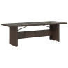 Set de mesa y sillas de jardín 11 pzs y cojines ratán PE marrón 4