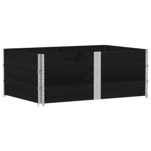 Colares p/ paletes 3 pcs 150x100 cm madeira pinho maciça preto H