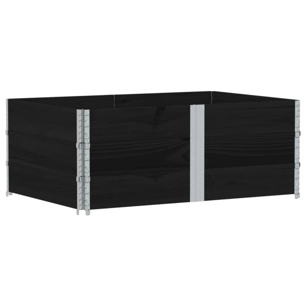 Collares de palets 3 uds madera maciza de pino negro 150x100 cm M 2