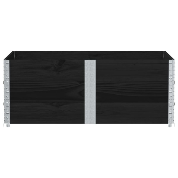 Colares p/ paletes 3 pcs 150x100 cm madeira pinho maciça preto M 3