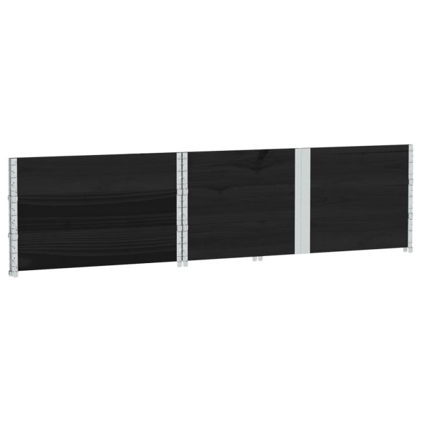 Collares de palets 3 uds madera maciza de pino negro 150x100 cm M 4
