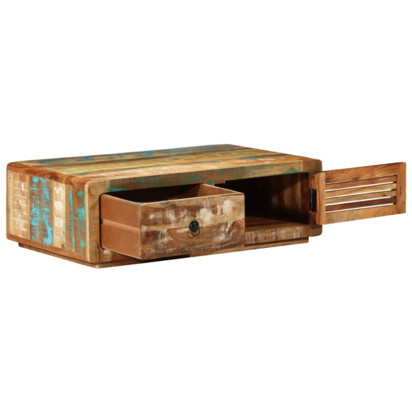 Mesa de centro de madera maciza reciclada 89x55x29 cm M 5